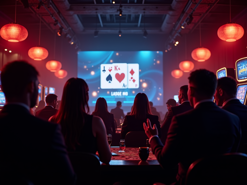 Un croupier distribuant des cartes sur une table de jeu en direct