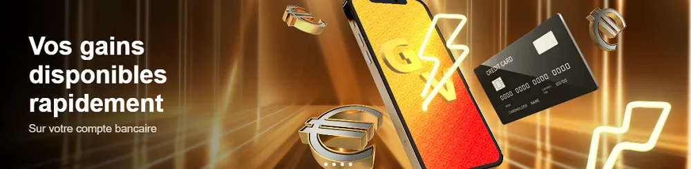 Gains instantanés sur mobile avec carte bancaire et symboles euro, proposés par Golden Vegas Casino, site de jeux belge sécurisé.