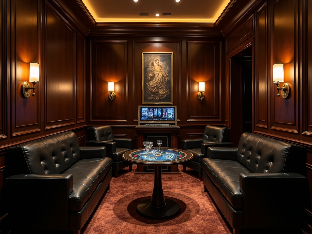 Un groupe de joueurs concentré autour d'une table de poker au Wellington Casino, participant à un programme VIP exclusif