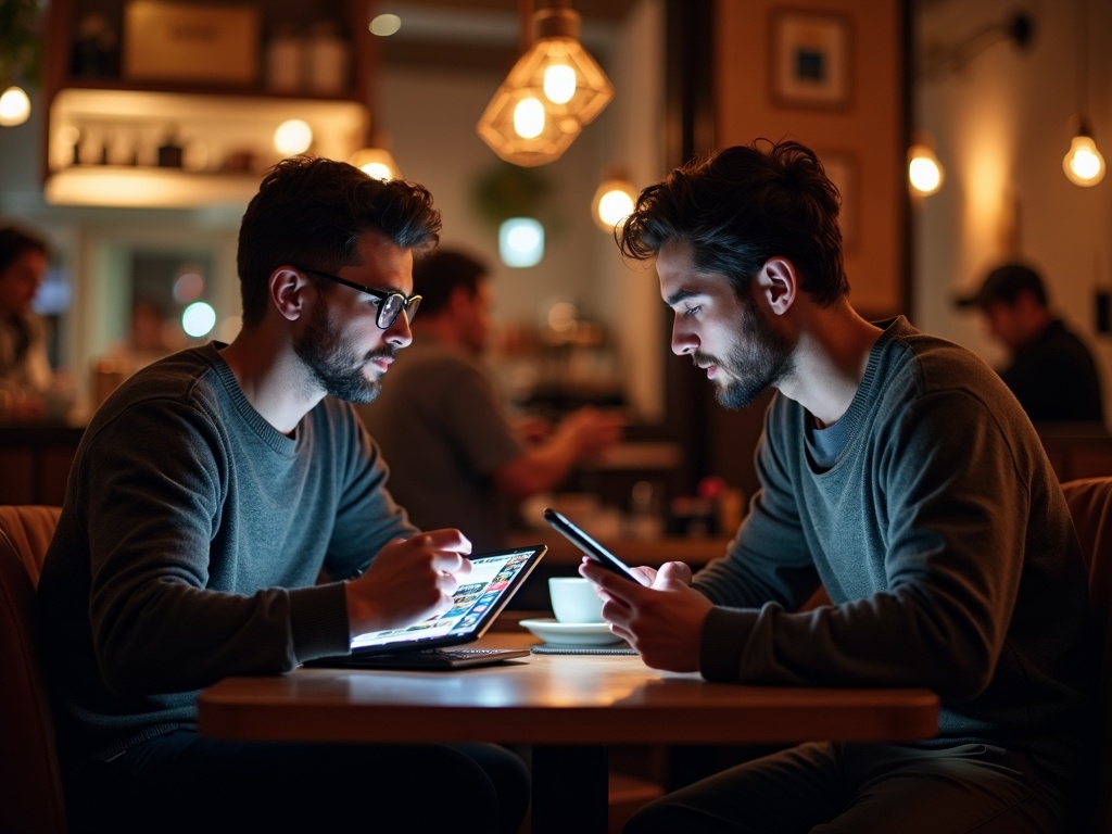 Machines à sous analysées par des passionnés dans un café cosy
