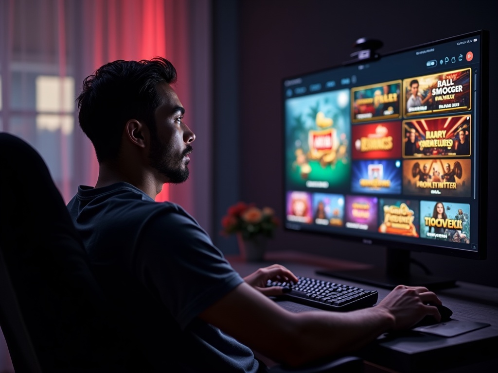 Joueur captivé par les nouveaux jeux du Golden Palace Casino en ligne