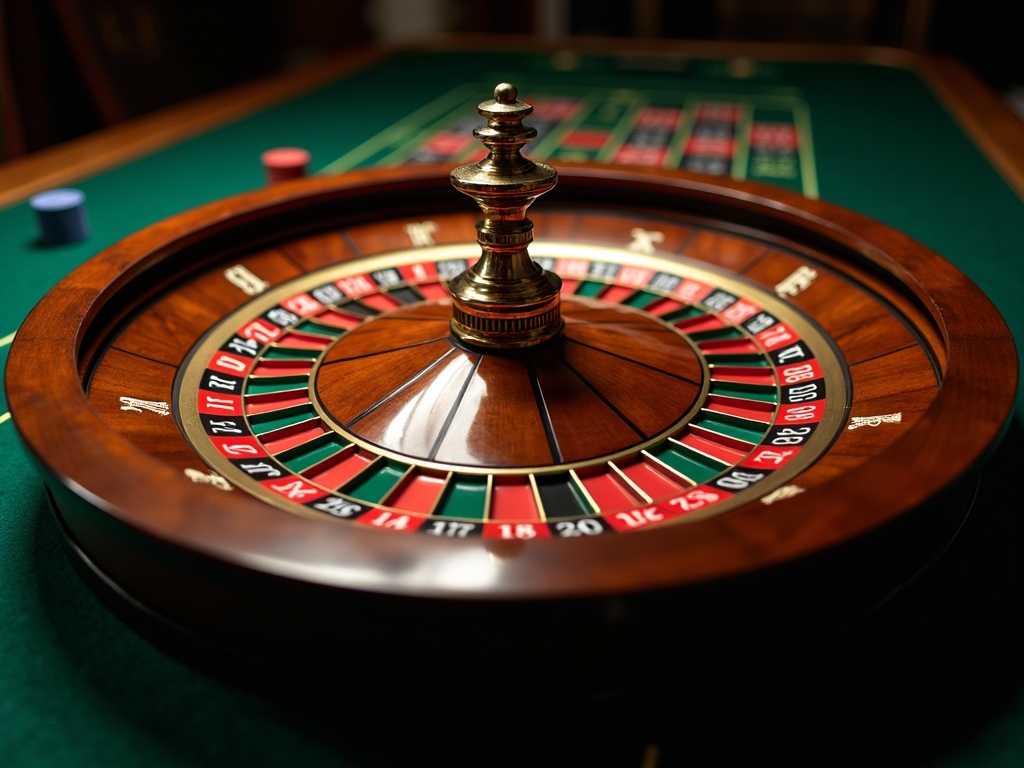 Vue plongeante sur roulette européenne, stratégie de gains au casino
