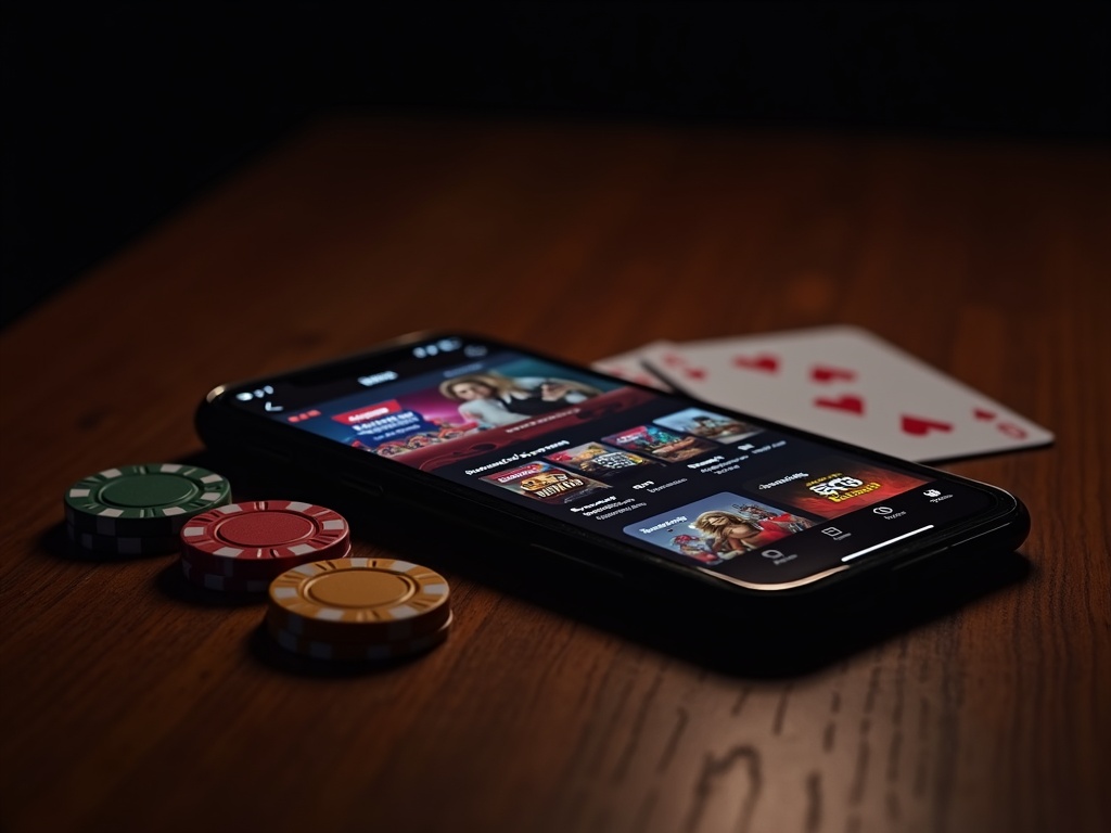 Ladbrokes Casino app sur un téléphone avec graphiques de jeux de hasard
