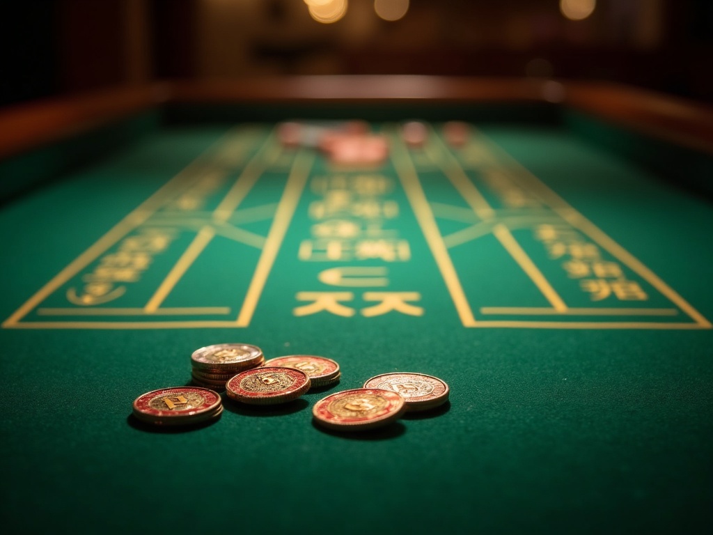 Table de casino avec dés brillants, tendance jeux de dés casinos belges