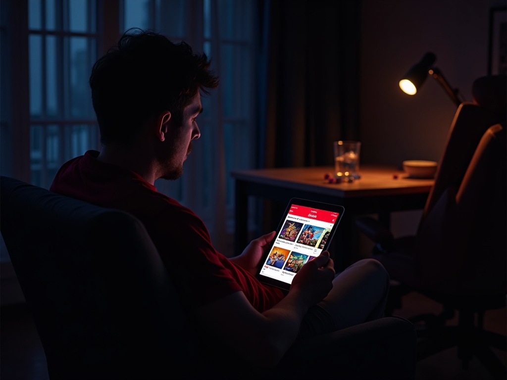 joueur utilisant l'appli Ladbrokes Casino pour des jeux de hasard luxueux
