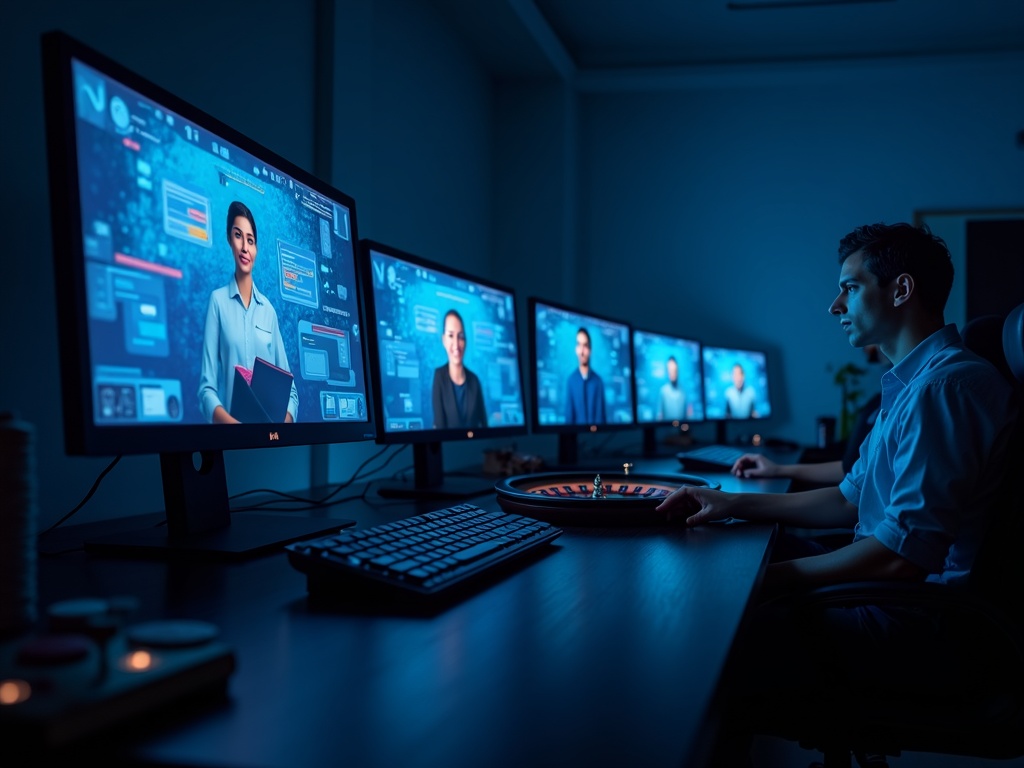 Bureau moderne avec support client 24h/7j dans un casino virtuel belge