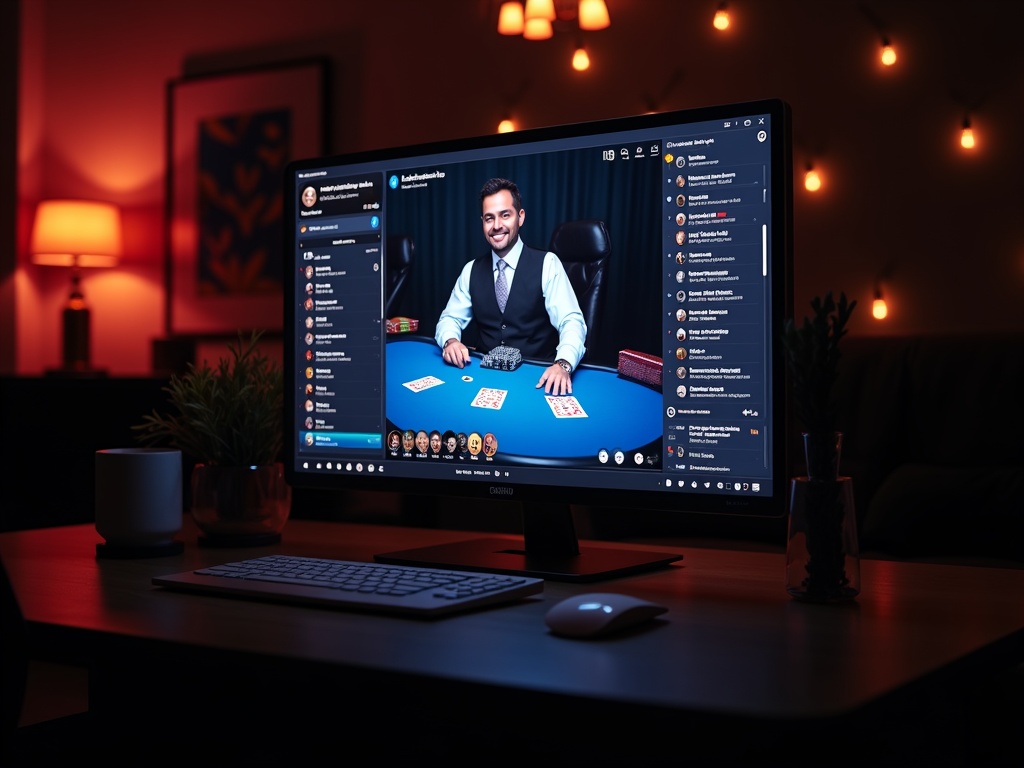 Croupier manipulant cartes lors de streaming en direct casino en ligne belge