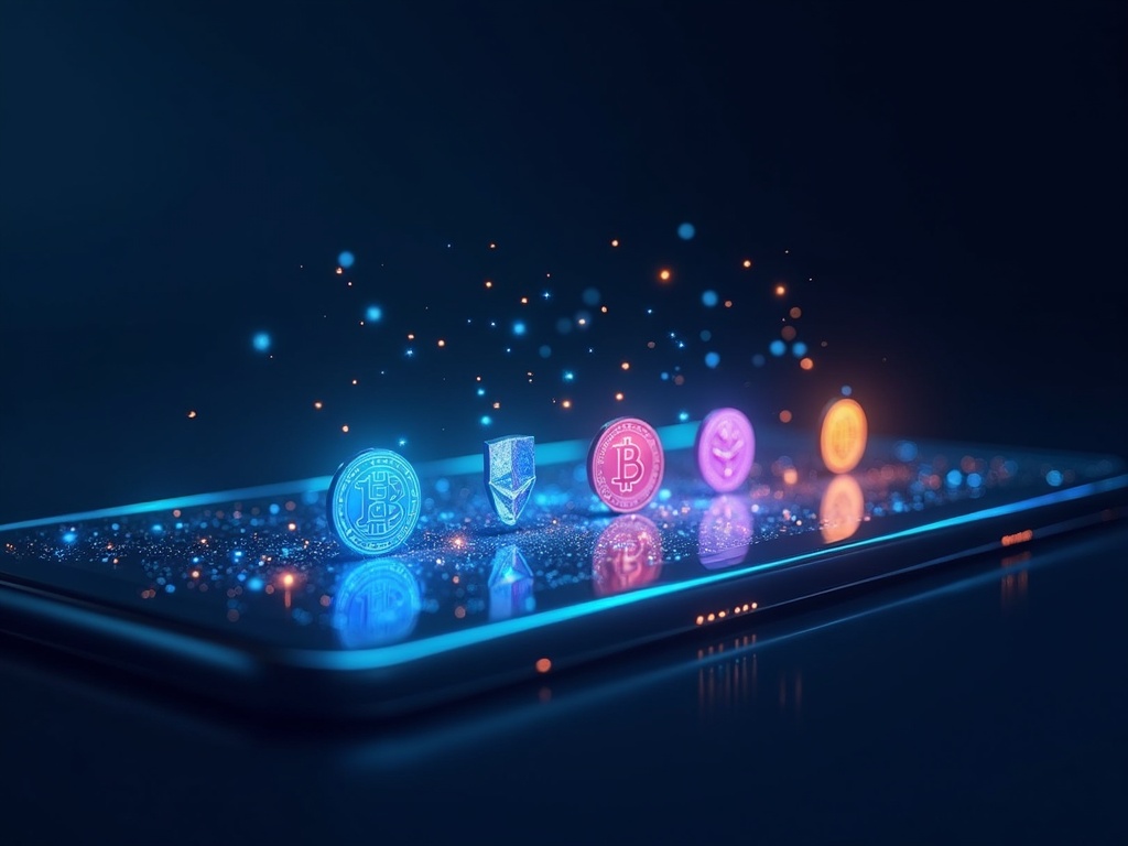 icônes crypto sur écran évoquent paiements crypto dans casino en ligne