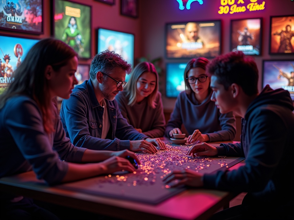 Groupe captivé par écran de jeux, Carousel Casino synonyme d'innovation ludique