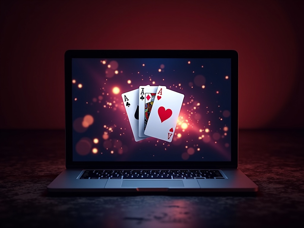 Écran de vidéo poker brillant dans un casino en ligne immersif