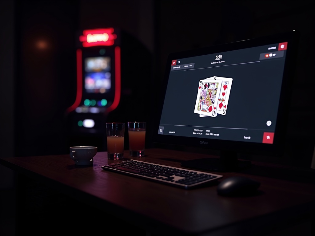 Main gagnante de vidéo poker, ambiance feutrée Wellington Casino luxueux