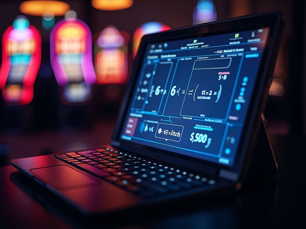Probabilités au casino : maîtrisez vos chances de gagner Calculatrice illustre probabilités au casino dans ambiance feutrée de jeux de hasard