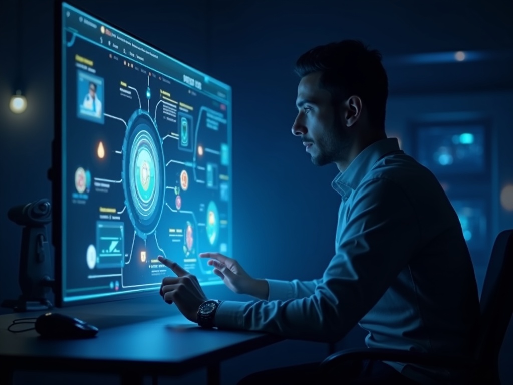 Joueur concentré sur une interface adaptative IA dans un casino en ligne