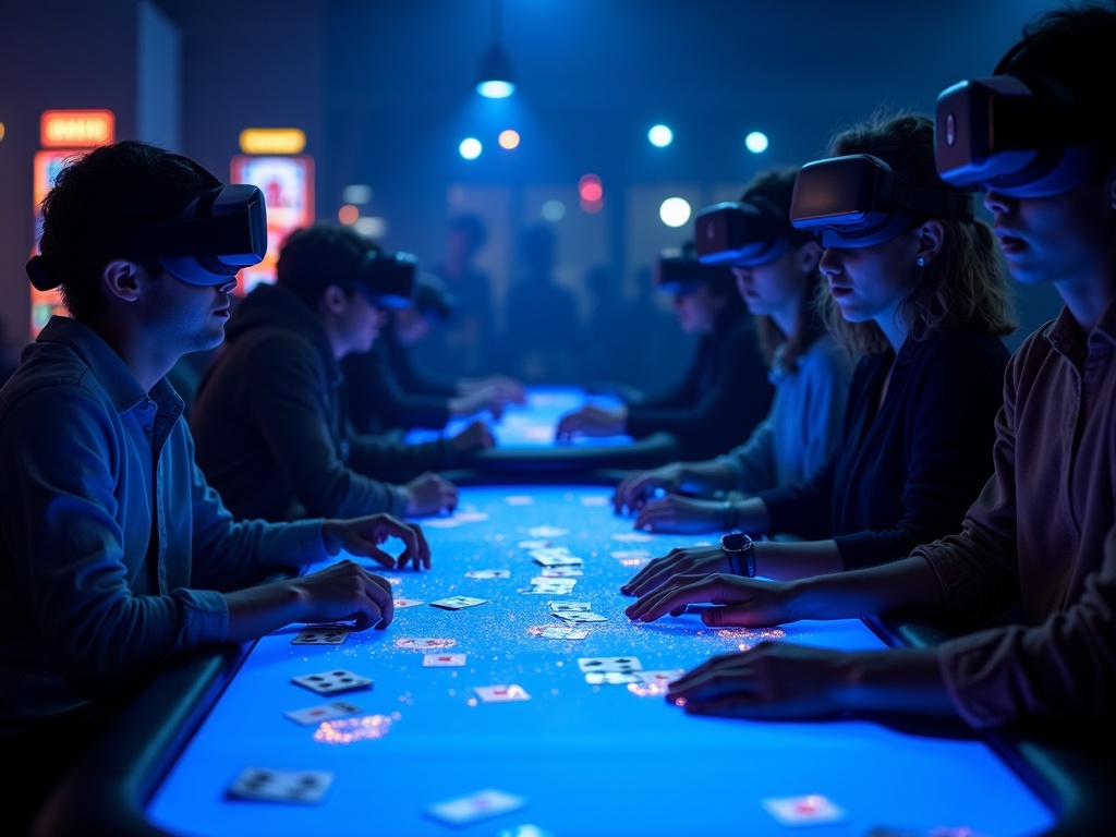 Casinos en ligne : événements spéciaux incontournables Joueurs en casque VR dans un casinos en ligne virtuel immersif