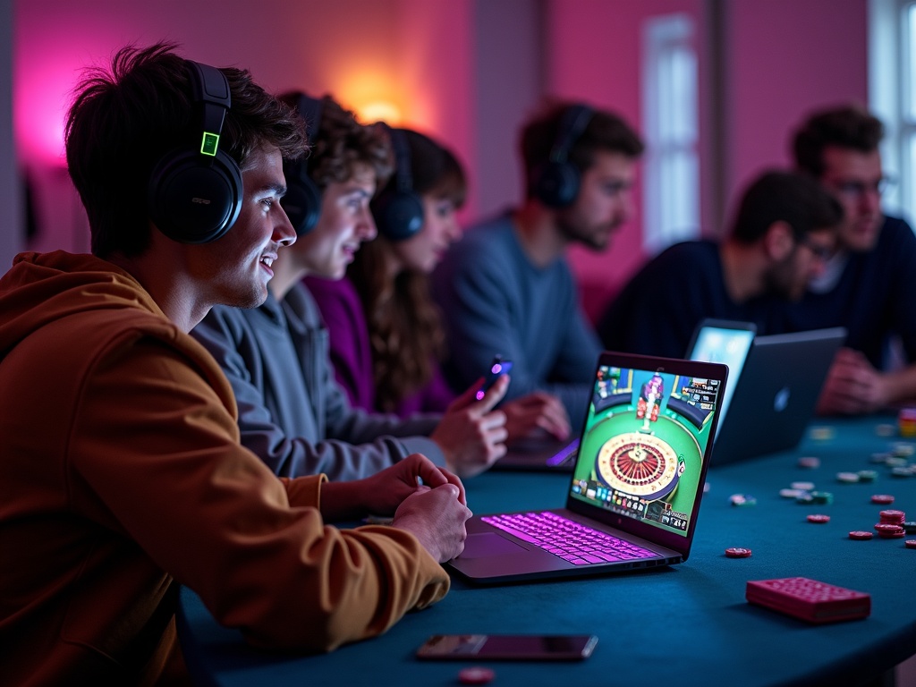 influenceurs belges jouent au casino en ligne dans une ambiance moderne