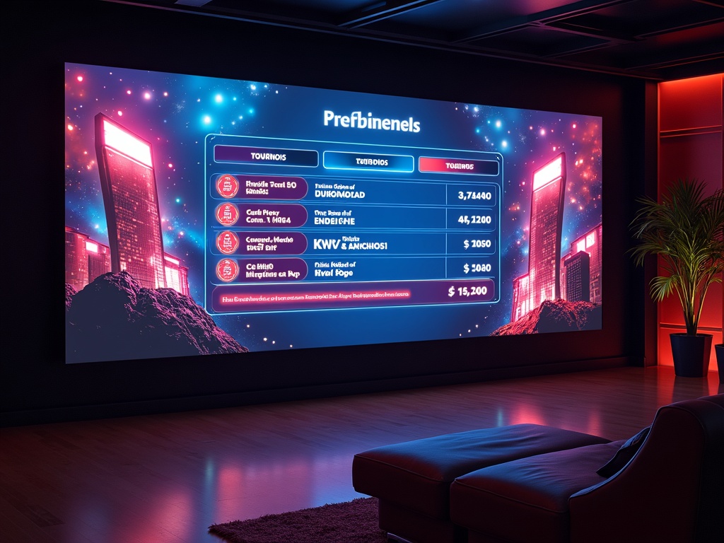 Calendrier des tournois de casino en ligne Écran affichant tournois quotidiens dans un casino en ligne luxueux