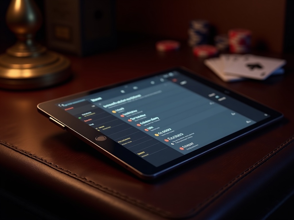 Optimisation de l'expérience de jeu avec notifications personnalisées Tablette affichant notifications personnalisées dans un décor de casino en ligne